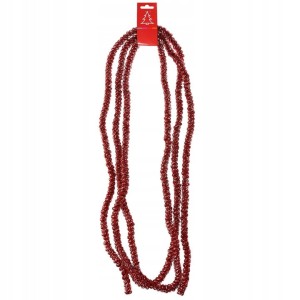 Łańcuch dekoracyjny długi czerwony świąteczna girlanda 365cm