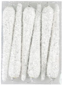 Zestaw Sopli Posrebrzanych - 6 sztuk, 16 cm Boże Narodzenie