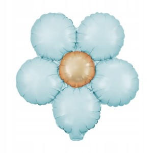 Balon foliowy kwiatek niebieski PASTELOWY kwiatki 3szt
