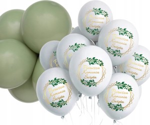 Zestaw Balonów Komunijnych: BOHO + Pastelowe Khaki 30 szt.