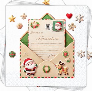 Personalizowane Serwetki Świąteczne 33x33 cm 12 szt