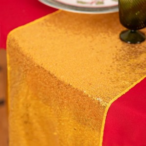 Bieżnik CEKINOWY ZŁOTY na stół