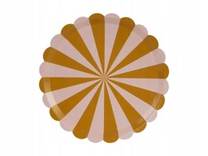 Talerzyki papierowe w Paski Cukierkowe talerze Retro 6szt