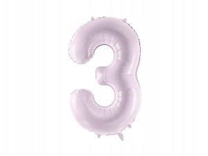 Balon foliowy liliowy Cyfra 3 liczba 72cm