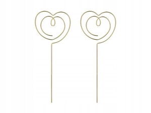 Toppery Serce na tort babeczki złote dekoracyjne 12 x 4,5 - 2szt