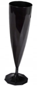Kieliszki o Szampana Wina czarne SZAMPANÓWKI jednorazowe 10szt