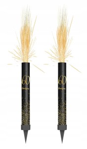 FONTANNA Tortowa 60 URODZINY Czarna Sześćdziesiątka 12cm 2szt