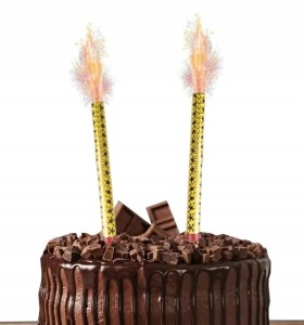 Fontanna tortowa Raca na tort 12 cm złota Urodziny 1-99 2szt