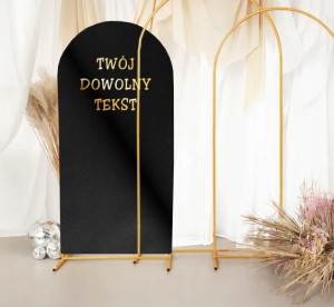 Zestaw Dekoracyjny - Stelaż Złoty Łuk 80x180 cm + Personalizowany Pokrowiec