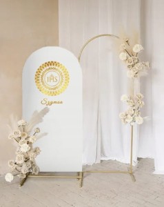 Ścianka dekoracyjna Komunia PERSONALIZOWANE stelaż pokrowiec napis TŁO