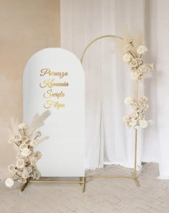 Ścianka dekoracyjna Komunia Chrzest PERSONALIZOWANE stelaż pokrowiec napis