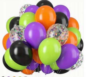 Zestaw balonów Halloween balony czarne pomarańczowe