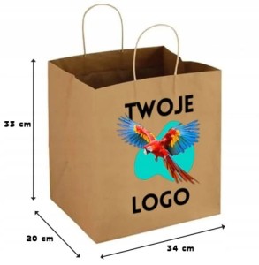 Torby Papierowe z Twoim logo eco cateringowe na kosmetyki prezenty 10szt