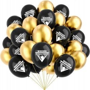 Zestaw balony na Wieczór Kawalerski czarne złote