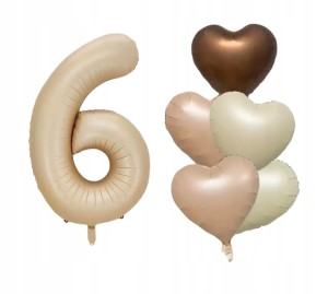 Zestaw Balonów Urodzinowych Balon cyfra 6