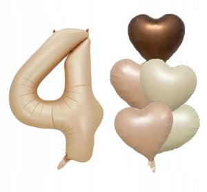 Zestaw Balonów Urodzinowych Balon cyfra 4