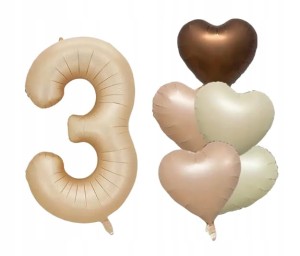 Zestaw Balonów Urodzinowych Balon cyfra 3