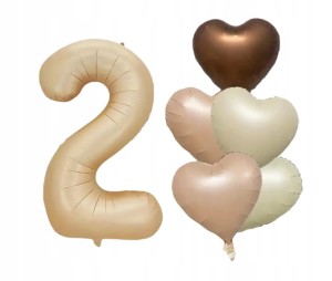Zestaw Balonów Urodzinowych Balon cyfra 2 