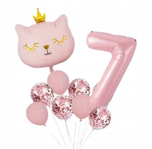 Zestaw Balonów Urodzinowych Balon cyfra 7