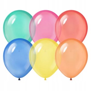 Balony krystaliczne crystal przeźroczyste Kolorowe mix 50szt