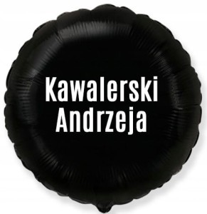 Balon foliowy, okrągły w kolorze czarnym. Personalizowany, imię 45 cm
