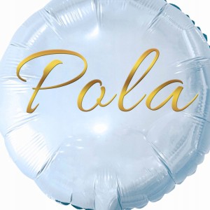 Balon foliowy Biały okrągły Personalizowany Imię Dziecko 45cm, 1szt
