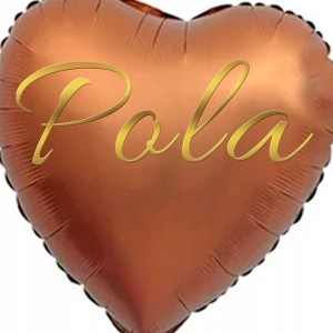 Balon foliowy Brązowy w kształcie serca Personalizowany Imię 45cm, 1szt