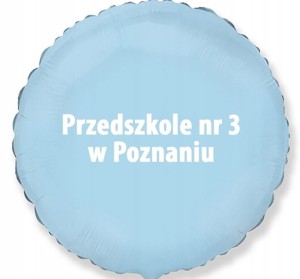 Balon Foliowy Niebieski Okrągły Nr Przedszkola Miejscowość 45cm