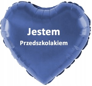 Balon Granatowe Serce "Jestem Przedszkolakiem" 45cm