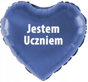 Balon Foliowy Granatowe Serce "Jestem Uczniem" 45cm