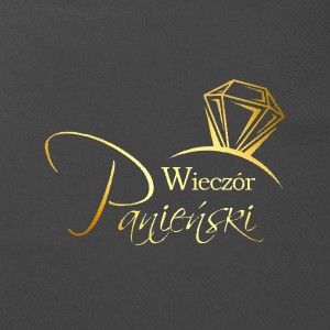 Serwetki ozdobne na Wieczór Panieński czarne 12szt.