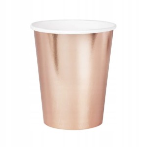 Kubeczki papierowe rose gold Kubki WIECZÓR PANIEŃSKI 220ml 6szt