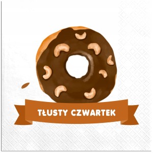 Serwetki papierowe na Tłusty Czwartek nadruk