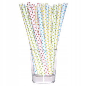 Słomki papierowe rurki do napoi jumbo mix Eco x8