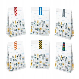 Torebki na cukierki słodycze prezenty Auta 6szt