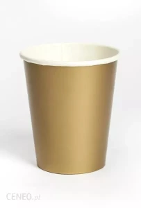 Kubeczki papierowe złote kubki 8szt 250ml Urodziny 8szt.