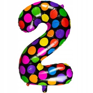 Balon foliowy liczba 2 cyfra drugie Urodziny 61 cm