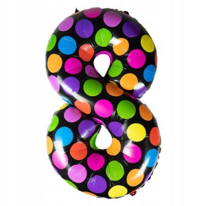 Balon foliowy liczba 8 cyfra osiem ósme Urodziny 61 cm