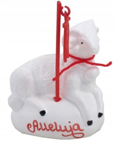 Baranek wielkanocny Dekoracja do koszyczka na święconkę 9cm