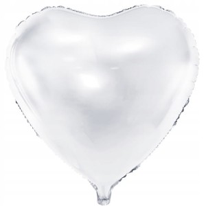 Balon foliowy Białe Serce Urodziny Ślub 45cm
