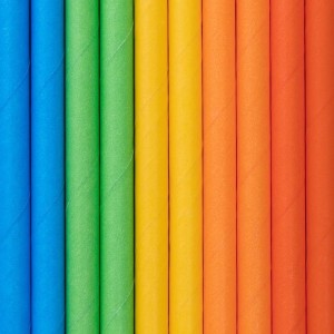 Słomki papierowe Klocki kolorowe rurki do picia 10szt.
