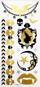 Metaliczne tatuaże zmywalne Wednesday Addams