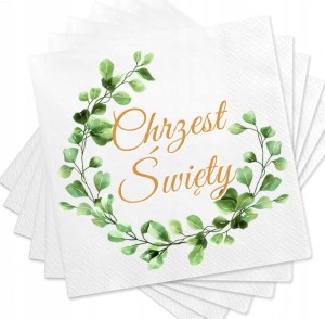 Dekoracyjne Serwetki na Chrzest Święty 12szt