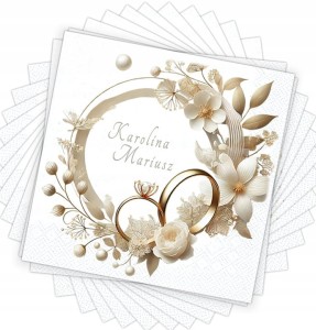 Serwetki personalizowane na Ślub Rocznicę Wesele Imię 12szt