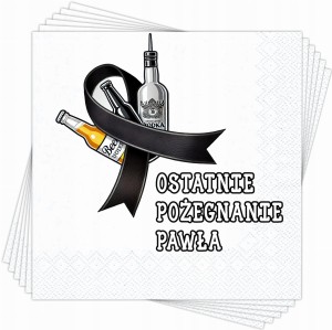 Serwetki personalizowane na Wieczór Kawalerski z Imieniem 12 szt