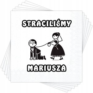 Serwetki personalizowane na Wieczór Kawalerski z Imieniem 12 szt