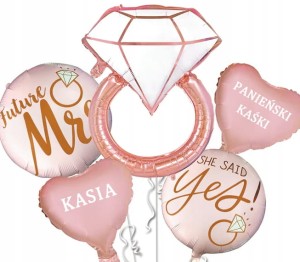 Zestaw balonów na Wieczór Panieński Imię personalizacja 5x
