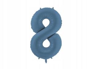 Balon foliowy matowy Cyfra 8 granatowy 86cm