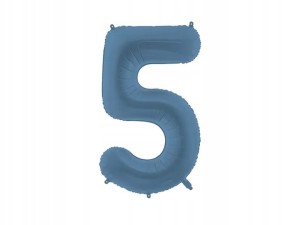 Balon foliowy matowy Cyfra 5 granatowy 86cm