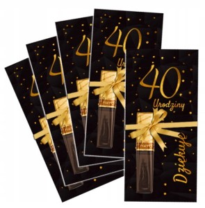 Podziękowanie dla gości Bileciki na 40 Urodziny 5szt.
